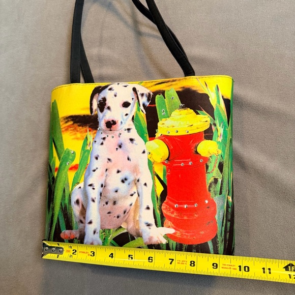 Tote Bag/Purse w/Dalmatian Puppy & Fire hydrant/ Rhinestone Embellishments - Picture 7 of 7